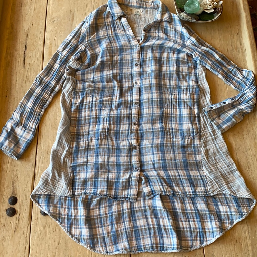 ☀️ ANTHRO Saturday Sunday Plaid Shirt Dress M…